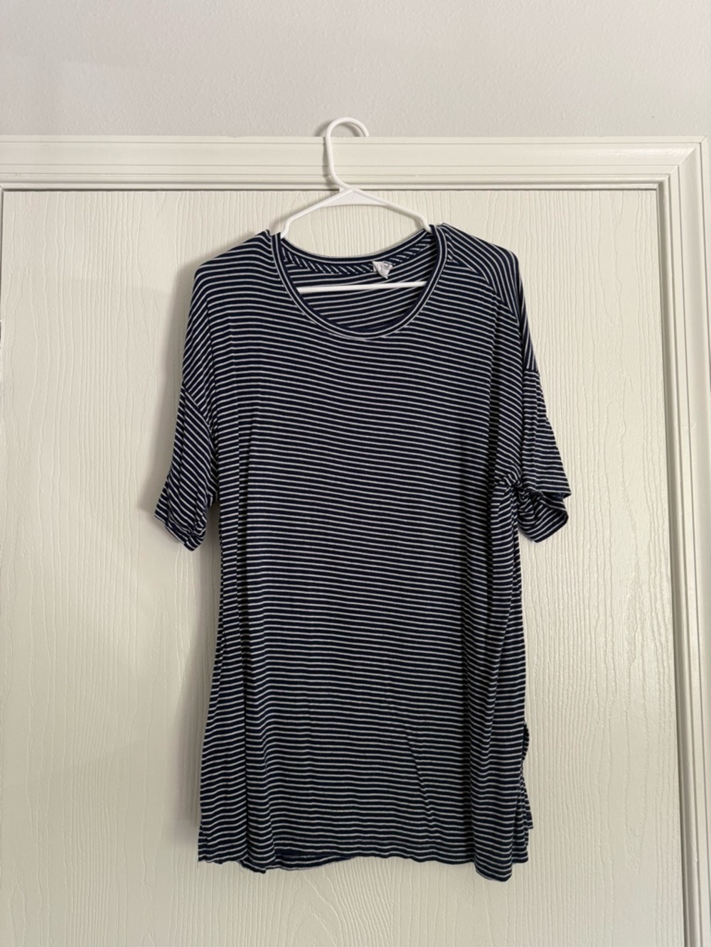 Navy & White Striped Short Sleeve Tee